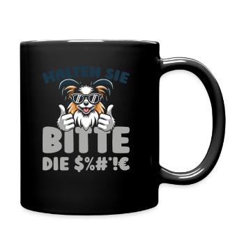 Papillon Halten Sie Bitte Die Fresse - Tasse einfarbig - Schwarz - Rechts