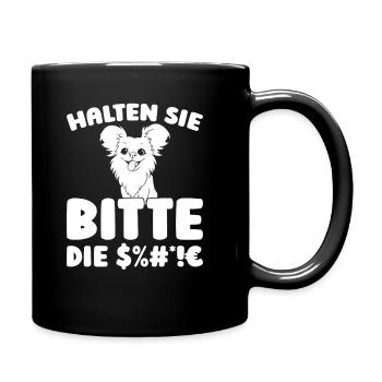 Papillon Halten Sie Bitte Die Fresse - Tasse einfarbig - Schwarz - Rechts
