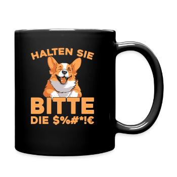 Corgi please shut up - Full Colour Mug - black - Right