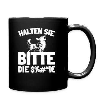 Corgi Halten Sie Bitte Die Fresse - Tasse einfarbig - Schwarz - Rechts