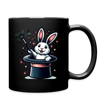 Zauberhafter Hase Im Hut Mit Magischem Stern - Tasse einfarbig - Schwarz - Rechts