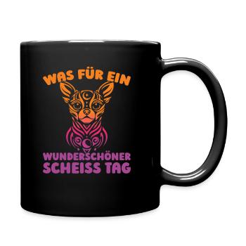 Chihuahua Halten Sie Bitte Die Fresse - Tasse einfarbig - Schwarz - Rechts