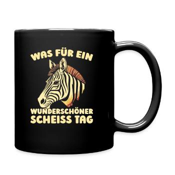 Zebra Halten Sie Bitte Die Fresse - Tasse einfarbig - Schwarz - Rechts