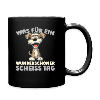 Schnauzer Hund Halten Sie Bitte Die Fresse - Tasse einfarbig - Schwarz - Rechts