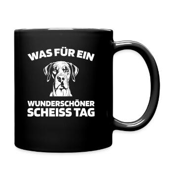 Great Dane, please keep your mouth shut - Full Colour Mug - black - Right