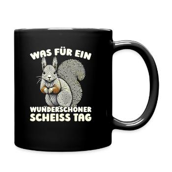 Eichhörnchen Halten Sie Bitte Die Fresse - Tasse einfarbig - Schwarz - Rechts