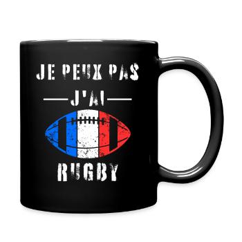 Je Peux Pas J'ai Rugby - Joueur de Rugby - Mug uni - noir - Droite