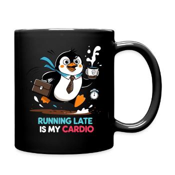 Running Late – Funny Penguin - Mug uni - noir - Droite