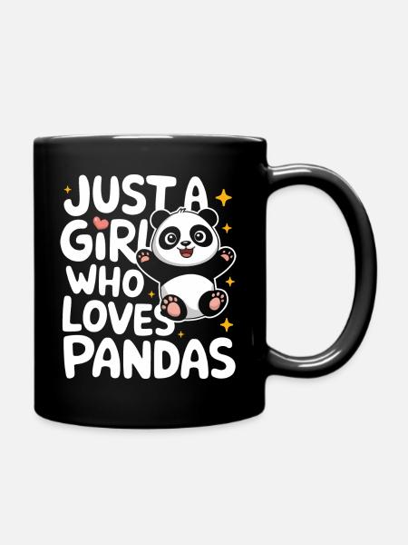 Panda Bear Panda Animal Pandas - Full Colour Mug - black