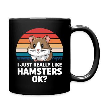 Hamster - Tasse einfarbig - Schwarz - Rechts