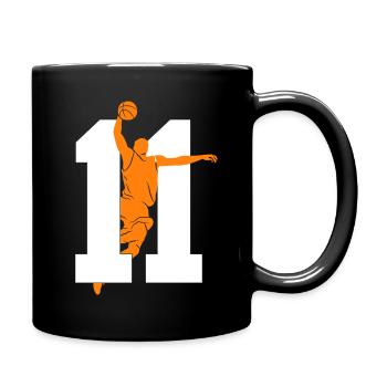 NUMBER 11 BASKETBALL 11TH BIRTHDAY - Full Colour Mug - black - Right