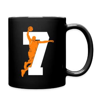 NUMMER 7 BASKETBALL 7. GEBURTSTAG - Tasse einfarbig - Schwarz - Rechts