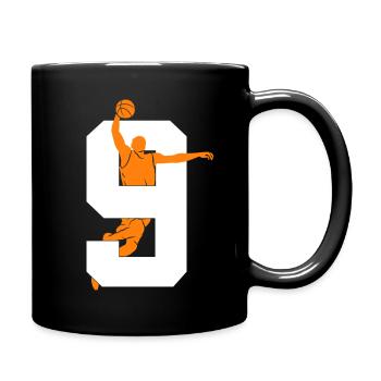 NUMMER 9 BASKETBALL 9. GEBURTSTAG - Tasse einfarbig - Schwarz - Rechts
