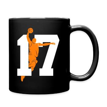 NUMBER 17 BASKETBALL 17TH BIRTHDAY - Full Colour Mug - black - Right