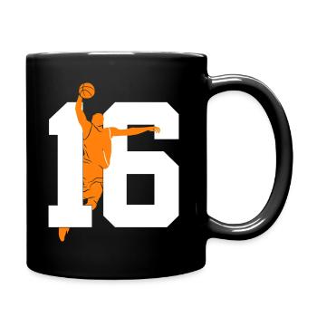 NUMMER 16 BASKETBALL 16. GEBURTSTAG - Tasse einfarbig - Schwarz - Rechts