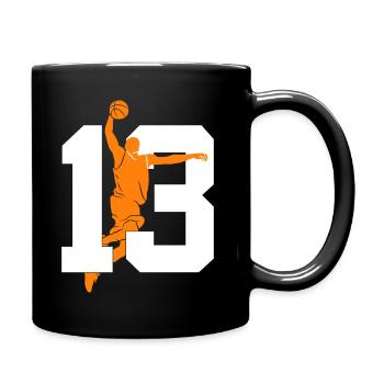NUMMER 13 BASKETBALL 13. GEBURTSTAG - Tasse einfarbig - Schwarz - Rechts