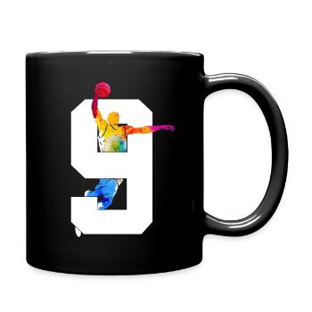 NUMMER 9 BASKETBALL 9. GEBURTSTAG - Tasse einfarbig - Schwarz - Rechts