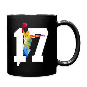 NUMBER 17 BASKETBALL 17TH BIRTHDAY - Full Colour Mug - black - Right