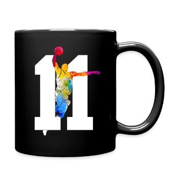 NUMBER 11 BASKETBALL 11TH BIRTHDAY - Full Colour Mug - black - Right