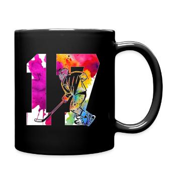 NUMÉRO 17 HOCKEY SUR GLACE 17E ANNIVERSAIRE - Mug uni - noir - Droite