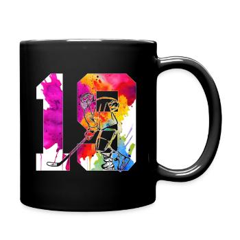 NUMBER 19 HOCKEY 19TH BIRTHDAY - Full Colour Mug - black - Right