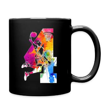 4. GEBURTSTAG BASKETBALL NUMMER 4 - Tasse einfarbig - Schwarz - Rechts