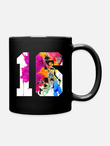 16. GEBURTSTAG BASKETBALL NUMMER 16 - Tasse einfarbig - Schwarz