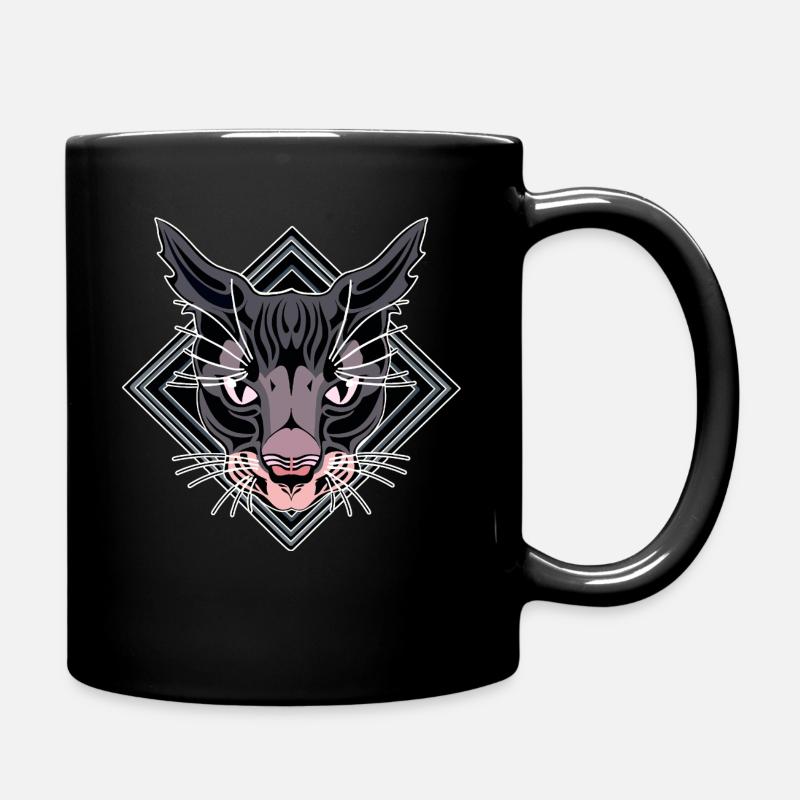 Stylized Panther Head Design - Full Colour Mug - black
