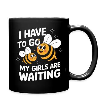 Honigbiene Imker Bienen Biene - Tasse einfarbig - Schwarz - Rechts