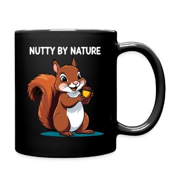 Funny Squirrel - Nutty by Nature - Full Colour Mug - black - Right