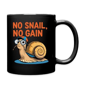 Escargot drôle avec des lunettes - Pas d’escargot, pas de gain - Mug uni - noir - Droite