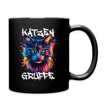 Graffiti Katzengruppe Kindergarten Gruppentier - Tasse einfarbig - Schwarz - Rechts