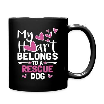 My Heart Belongs To A Rescue Dog - Full Colour Mug - black - Right