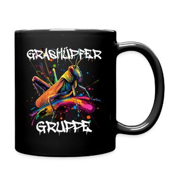 Graffiti Grashüpfergruppe Kindergarten Gruppentier - Tasse einfarbig - Schwarz - Rechts