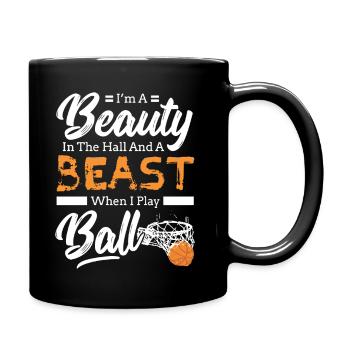 Basketball Girl I Am The Beast When I Play Ball - Full Colour Mug - black - Right