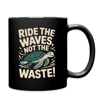 Waves instead of garbage - Full Colour Mug - black - Right
