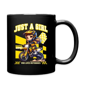 Just a Girl who loves Motorbikes - Full Colour Mug - black - Right
