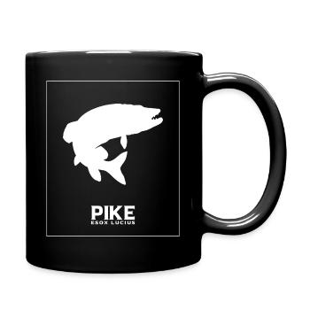 Hecht Angeln Raubfisch Fischen - Tasse einfarbig - Schwarz - Rechts