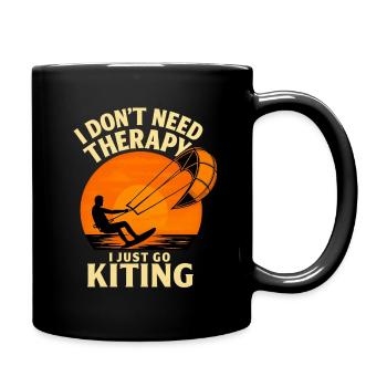 Ich brauche keine THERAPIE - ich gehe einfach PINKELN - Tasse einfarbig - Schwarz - Rechts
