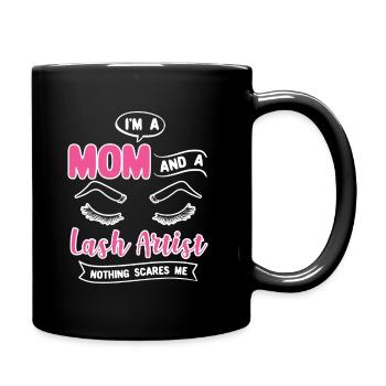 Mom & Lash Artist Make-Up Artist Humor - Tasse einfarbig - Schwarz - Rechts