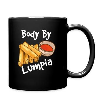 Body By Lumpia – Filipino Spring Rolls - Full Colour Mug - black - Right