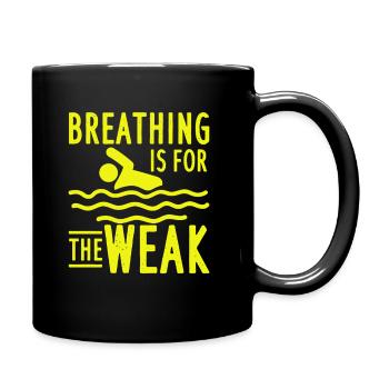 Schwimmer Ohne Atemzug Schwimmlehrer Spruch - Tasse einfarbig - Schwarz - Rechts