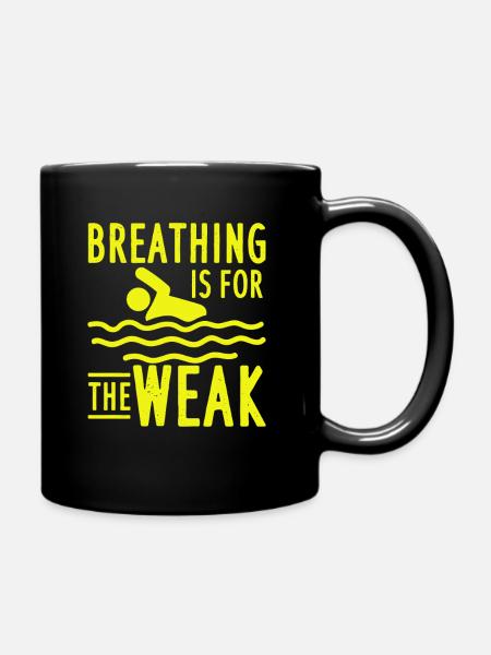 Schwimmer Ohne Atemzug Schwimmlehrer Spruch - Tasse einfarbig - Schwarz