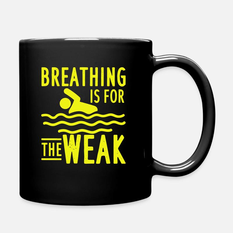 Schwimmer Ohne Atemzug Schwimmlehrer Spruch - Tasse einfarbig - Schwarz