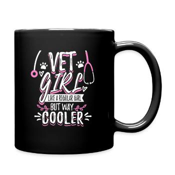 Vet Girl - Saying for Veterinary Assistant - Full Colour Mug - black - Right