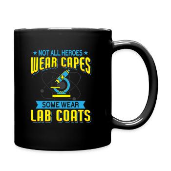 Heroes in the Laboratory - Microscope Chemistry Humor - Full Colour Mug - black - Right