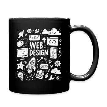 Web Design Doodle Icons - Full Colour Mug - black - Right
