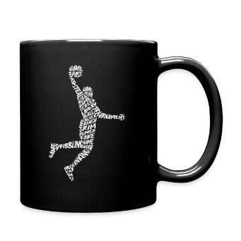 Dunking Basketball Spieler Typografie Basketballer - Tasse einfarbig - Schwarz - Rechts