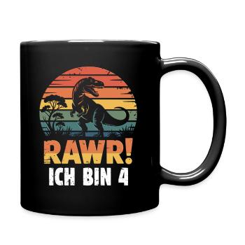 Rawr ! J’ai 4 ans - Mug uni - noir - Droite