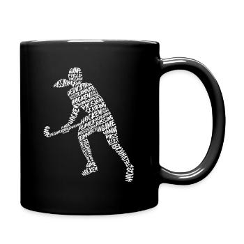 Joueurs de hockey Typographie Filles Enfants Hockey sur gazon - Mug uni - noir - Droite